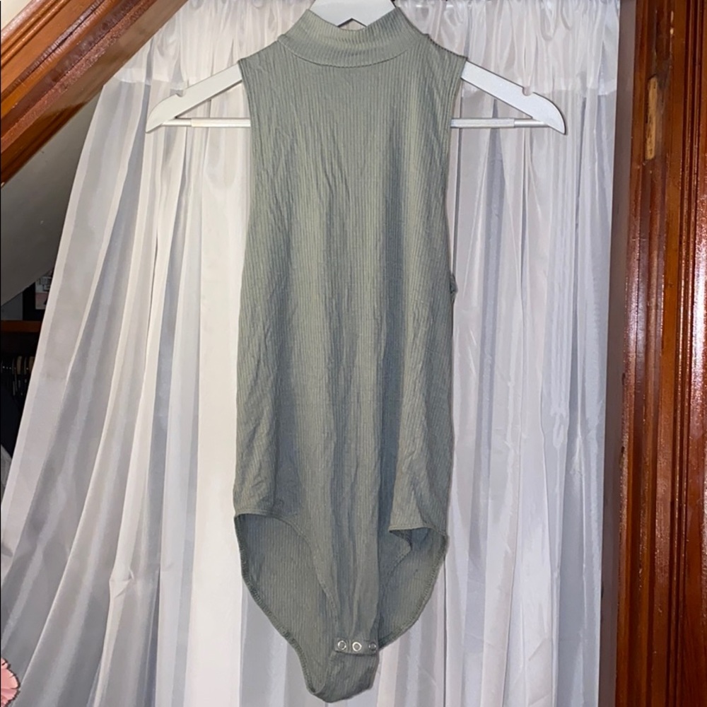 Olive Green High Neck Bodysuit